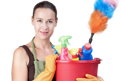 Carpet cleaning team preparing equipment for a scheduled service