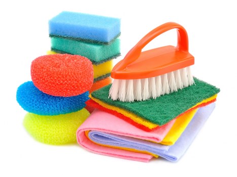 Staff following safe carpet cleaning procedures in an indoor environment